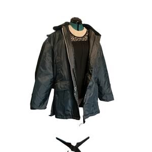 Vintage Parka Rain Jacket XL Warm Quilted Liner Soft Collar & Sleeve Cuff  Wrist